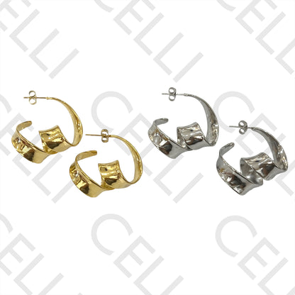 Steel earring - twisted