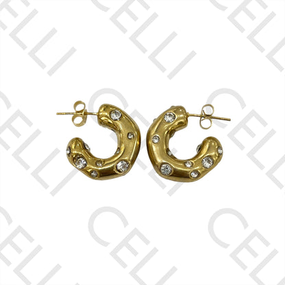 Pendiente de acero - con diamantes