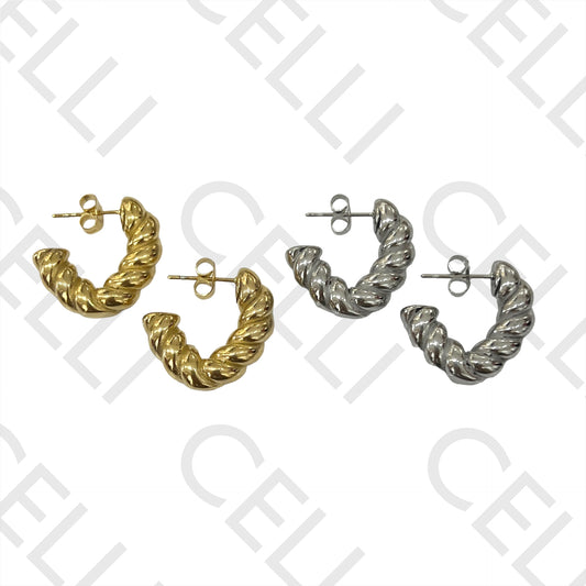 Steel earring - twisted