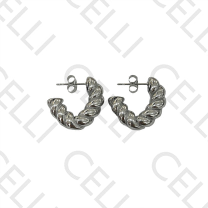 Steel earring - twisted