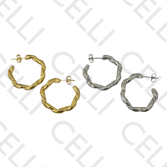 Steel earring - twisted