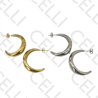 Steel Earring - Moon