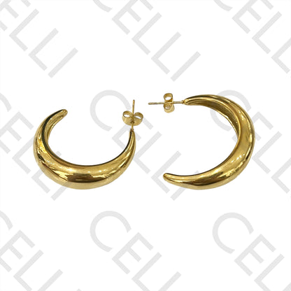 Steel Earring - Moon