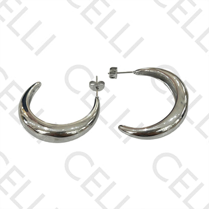 Steel Earring - Moon