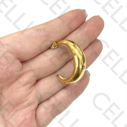 Steel Earring - Moon