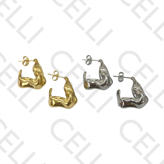 Steel Earring - Detailed Triangular