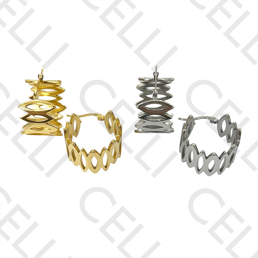 Steel Hoop Earring - rombo