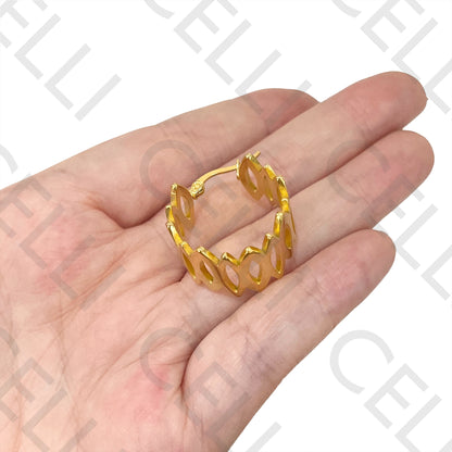 钢制圈形耳环 - 圆润形状