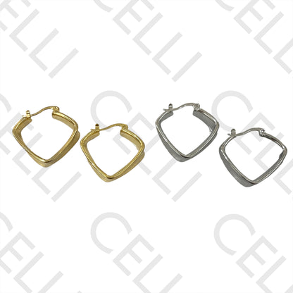 Steel Hoop Earrings - Round / Square