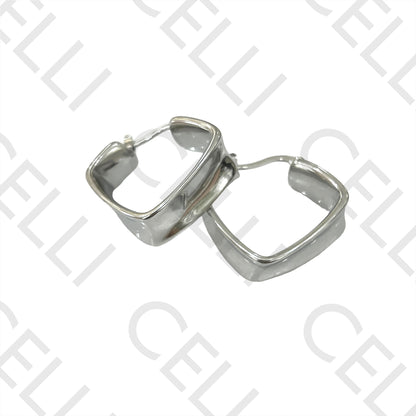 Steel Hoop Earrings - Round / Square