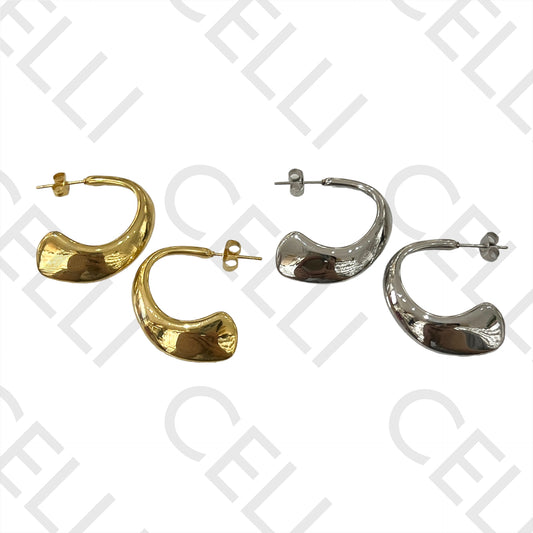 Steel Earring - Curved