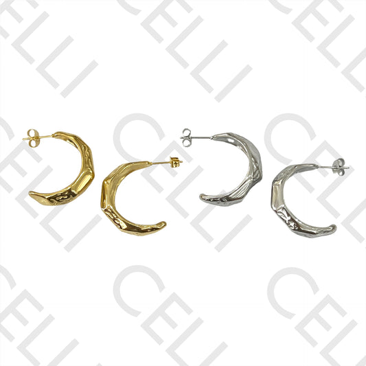 Steel Earring - Honeycomb