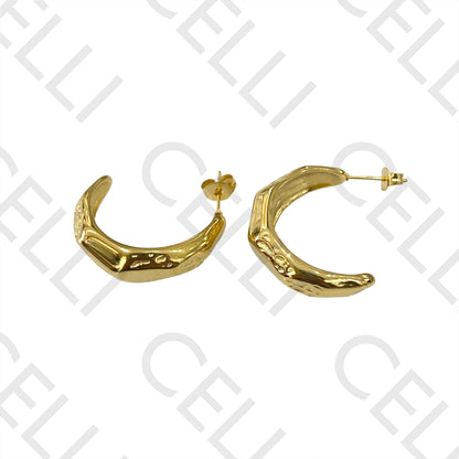 Steel Earring - Honeycomb