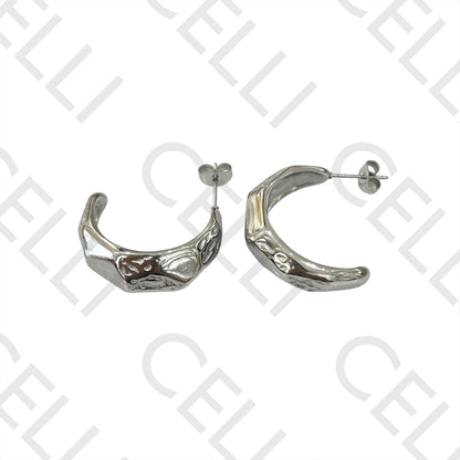 Steel Earring - Honeycomb