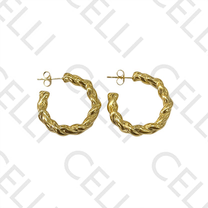 Steel Earring - Twisted Detailed Design