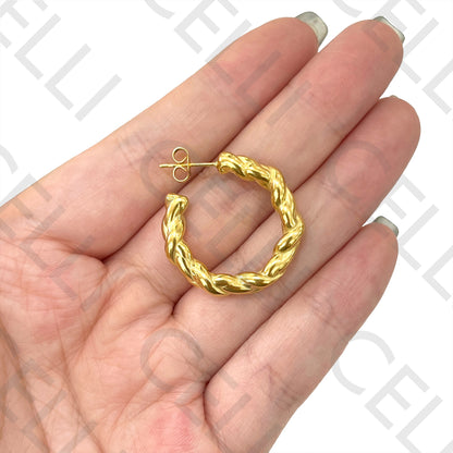 Steel Earring - Twisted Detailed Design