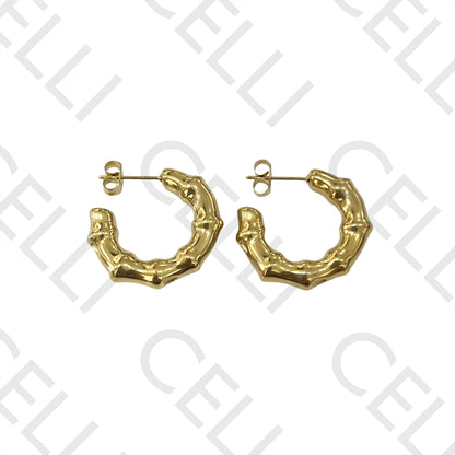 Steel Earring - Detailed Bamboo