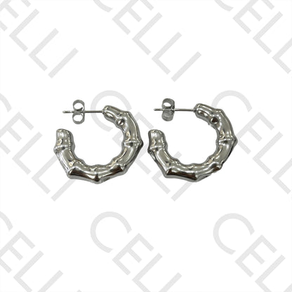 Steel Earring - Detailed Bamboo