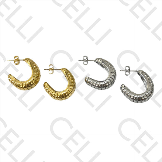Steel Earring - Striped