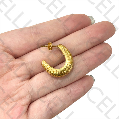 Steel Earring - Striped