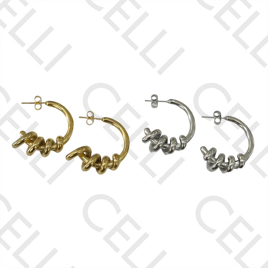 Steel earring - twisted