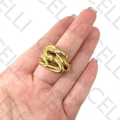 Anillo de acero - nudo retorcido