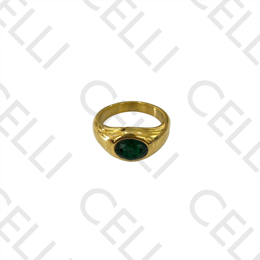 Anillo de acero - verde brillante