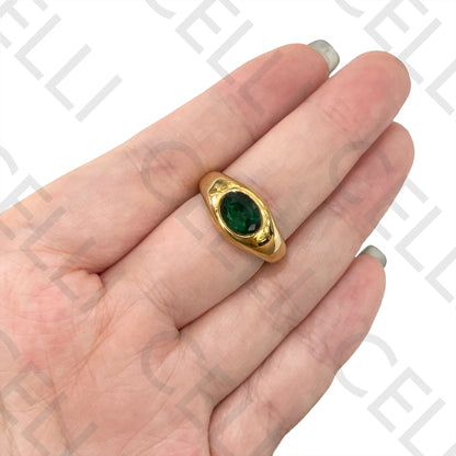 Anillo de acero - verde brillante