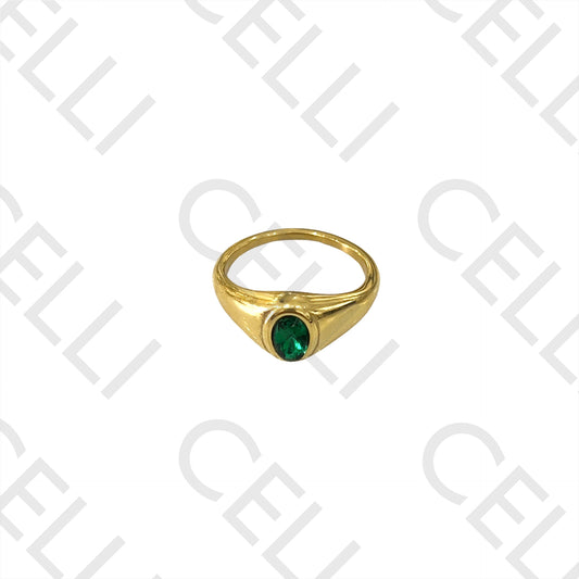 Anillo de acero - verde brillante