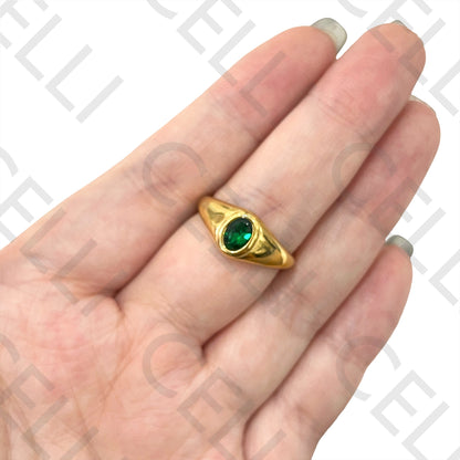 Anillo de acero - verde brillante