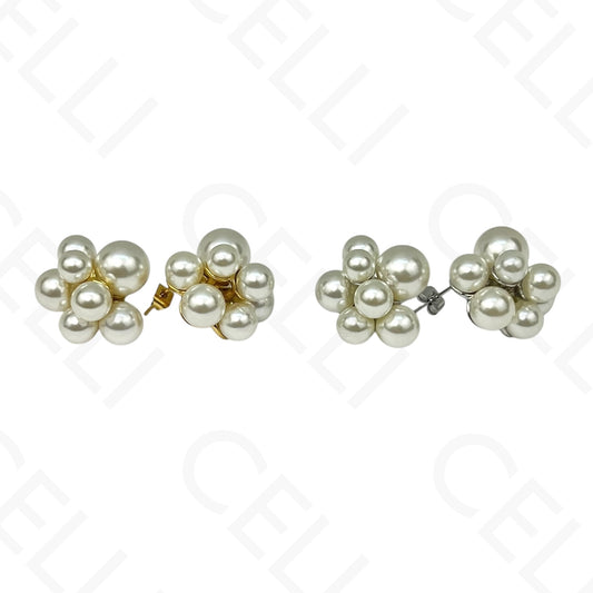 Brinco de aço - bola de pérolas