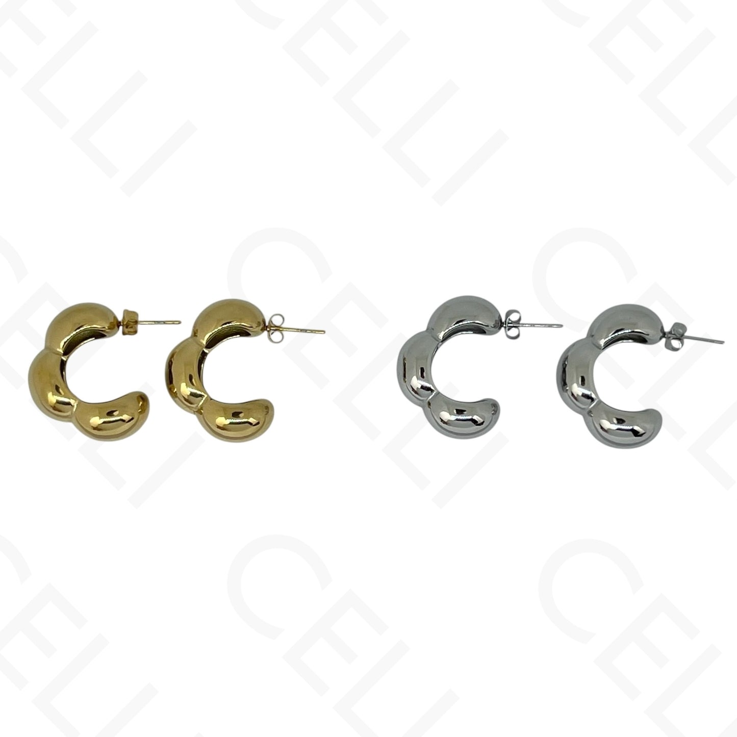 Brinco de aço - meia argola