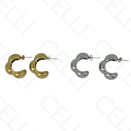 Brinco de aço - meia argola