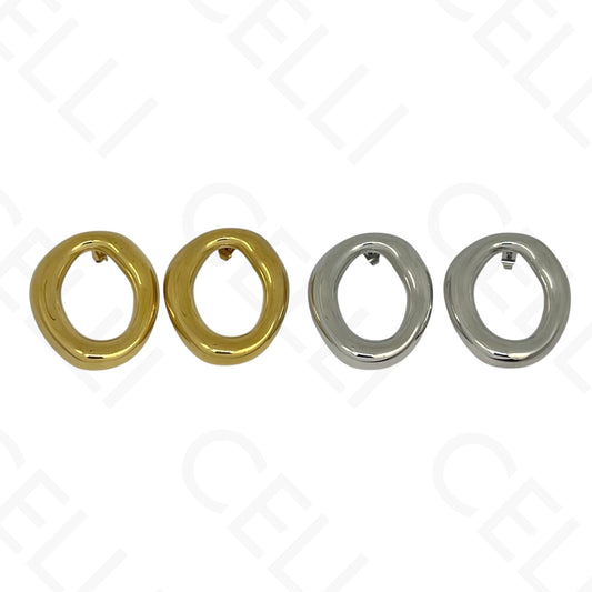 Brinco de aço - círculo irregular