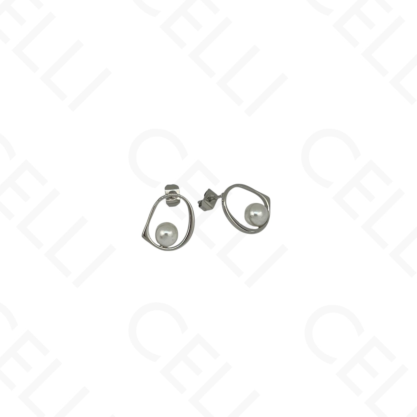 Brinco de aço - pérola