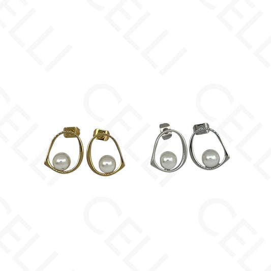 Pendientes de acero - perla