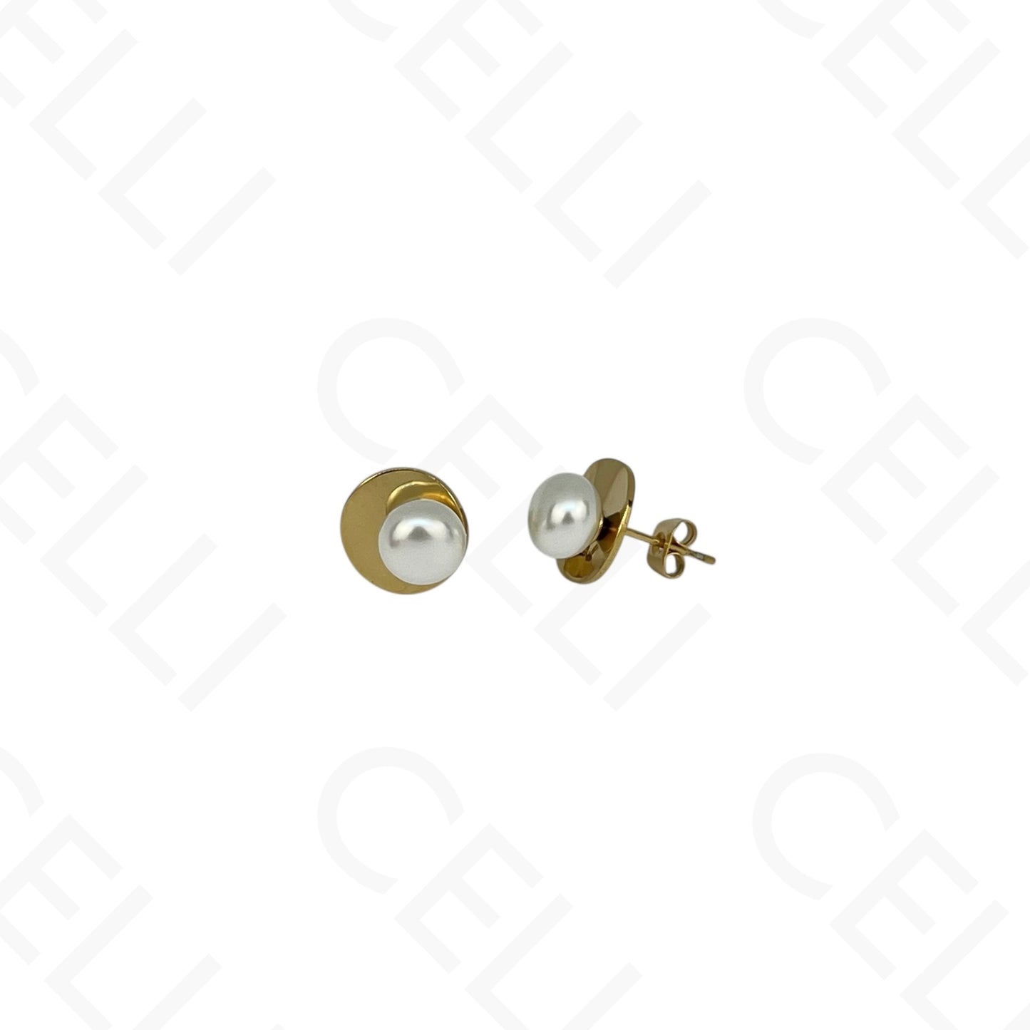 Pendientes de acero - perla