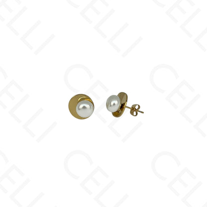 Pendientes de acero - perla
