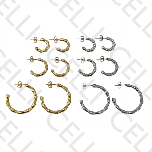 Brincos Argola de Aço - bambu