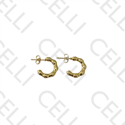 Pendientes de aro de acero - bambú