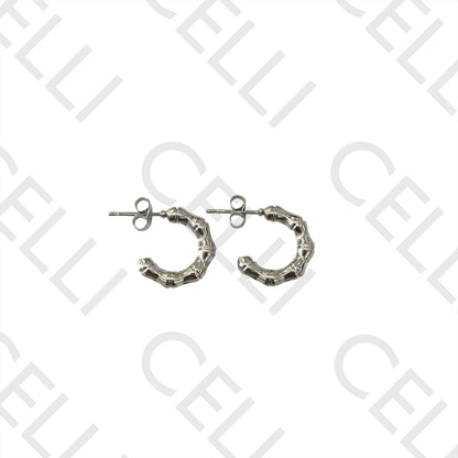 Pendientes de aro de acero - bambú