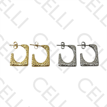 Brincos Argola de Aço - retangular detalhado