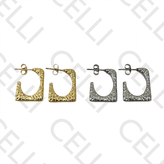 Brincos Argola de Aço - retangular detalhado