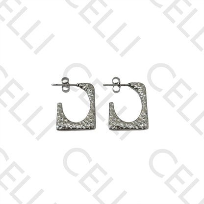 Brincos Argola de Aço - retangular detalhado