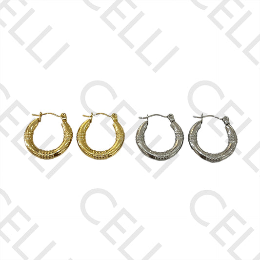 Steel Hoop Earrings - Detailed