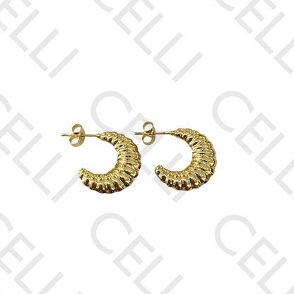 Steel Hoop Earrings - croissant