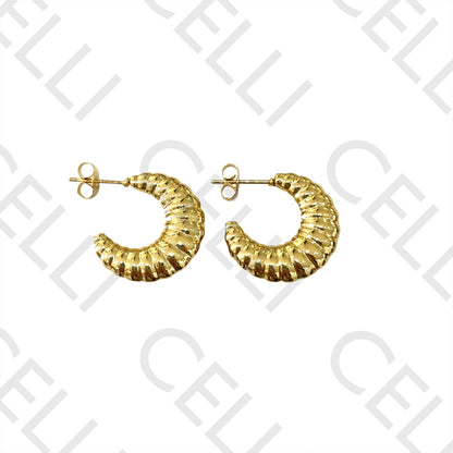 Steel Hoop Earrings - croissant