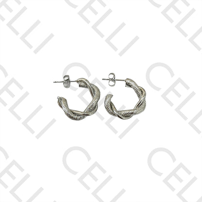 Brincos Argola de Aço - torcido detalhado