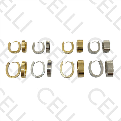 Oval Steel Hoop Earrings