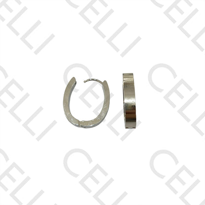 Oval Steel Hoop Earrings